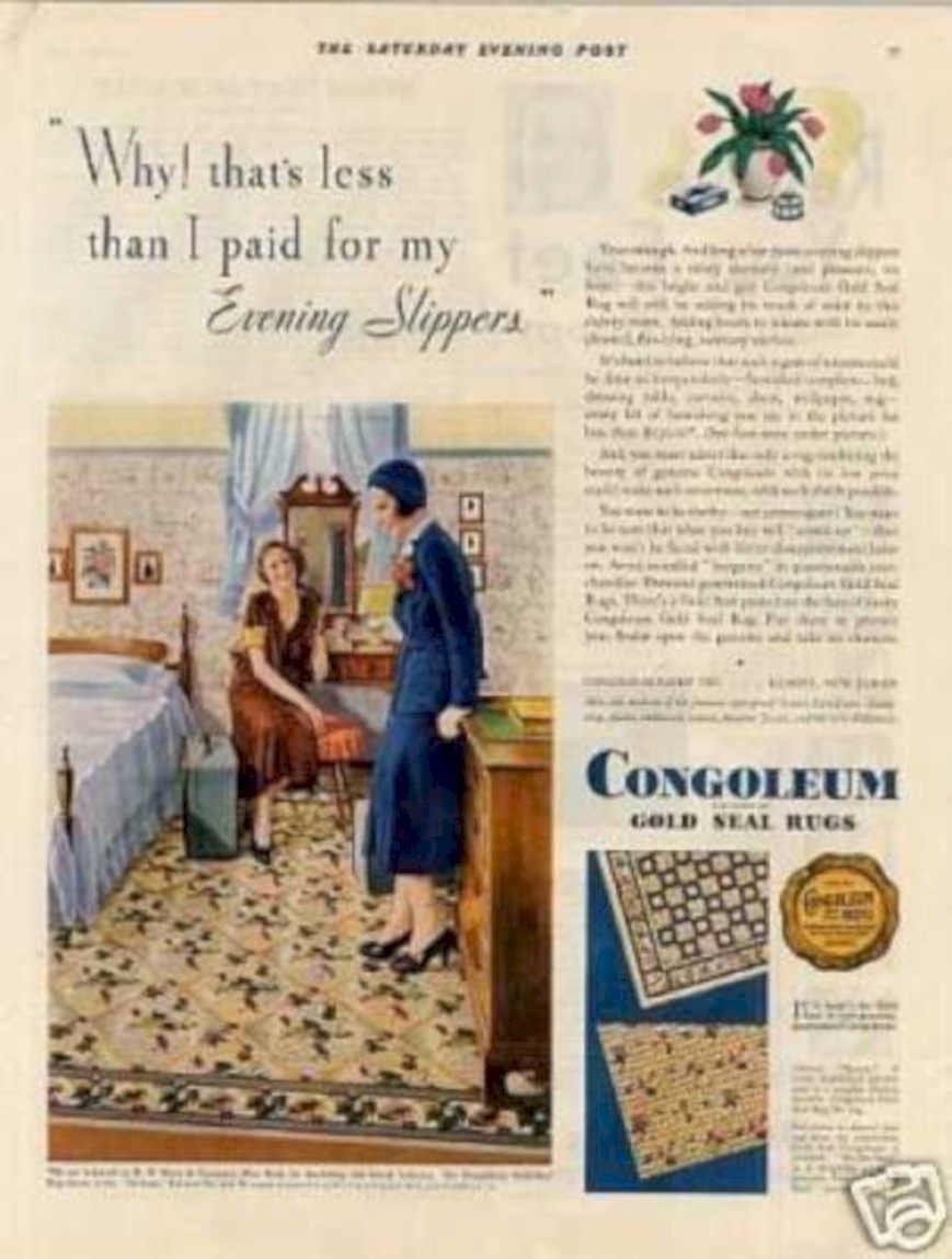 Evening Slippers Rug Vintage Retro Advert Ads A4 Photo Print