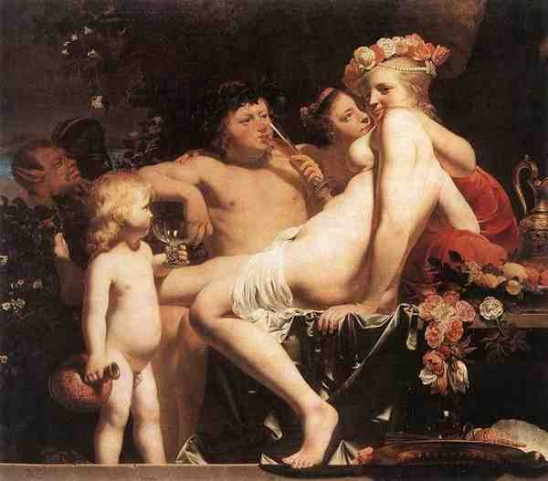 Everdingen Caesar Van Bacchus With Two Nymphs And Cupid A4 Photo Print