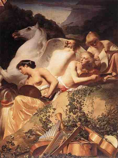 Everdingen Caesar Van The Four Muses With Pegasus A4 Photo Print
