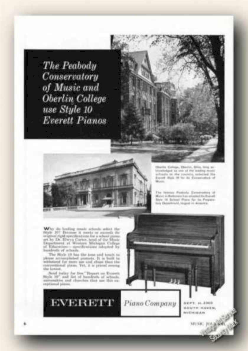 Everett Piano Peabody Vintage Retro Advert Ads A4 Photo Print