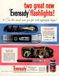 Everready Flashlights Canoe 1950s Vintage Retro Advert Poster
