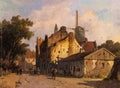 Eversen Adrianus Village Scene With A Windmill A4 Photo Print