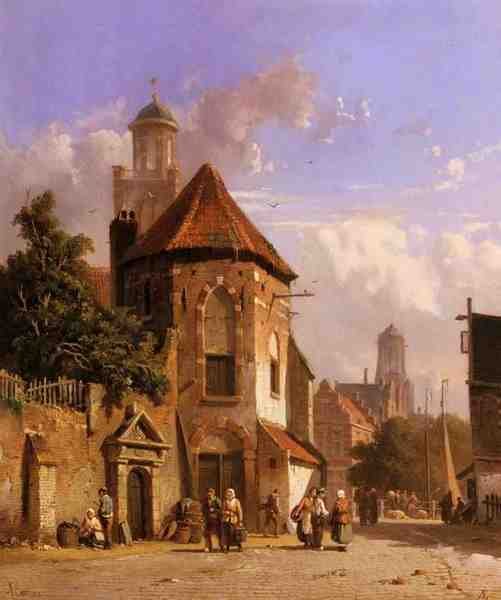 Everson Adrianus View Of A Dutch Street A4 Photo Print
