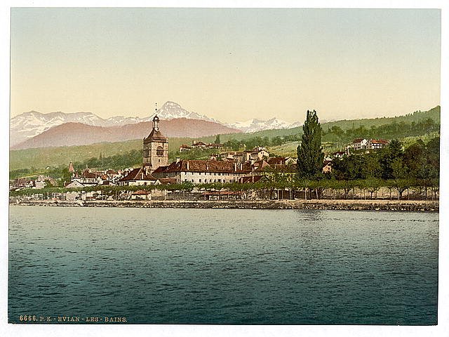 Evian les Bains Geneva Lake Vintage A4 Photo Print