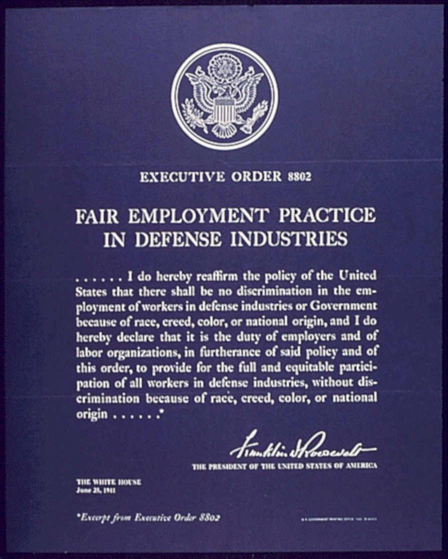 Executive Order 8802 Vintage Retro Advert Poster A4 Photo Print