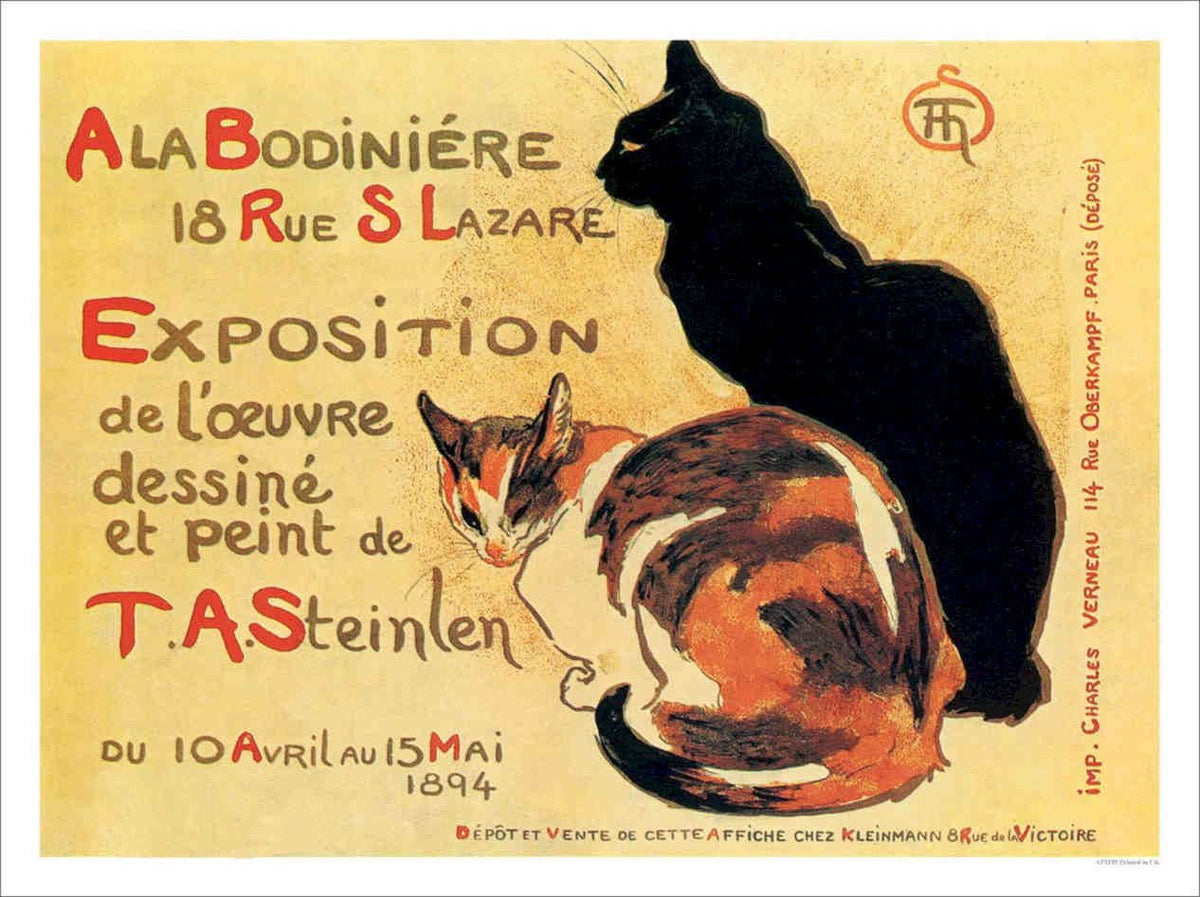 Exposition De L27oeuvre Dessine Et Peint Steinlen 1894 Vintage Retro Advert Pos