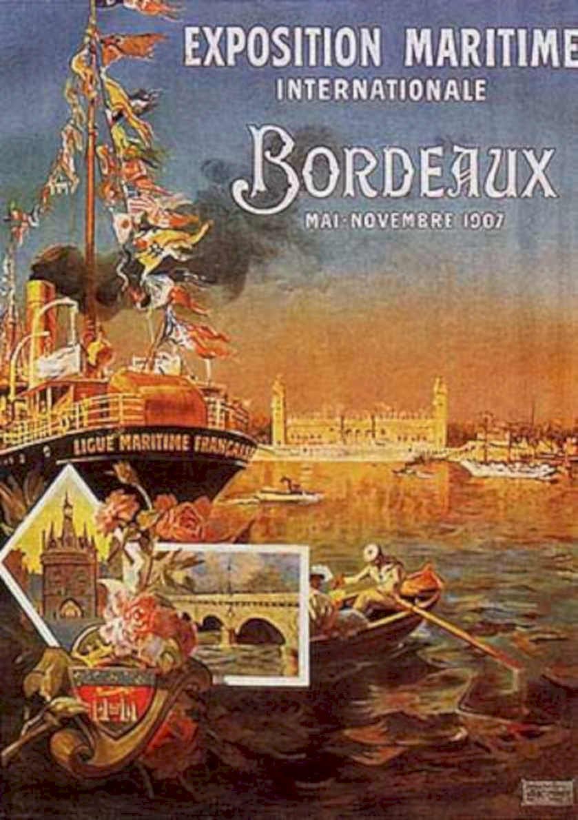 Exposition Maritime Bordeaux Vintage Retro Advert Ads A4 Photo Print