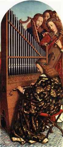 Eyck Jan van The Ghent Altarpiece Angels Playing Music A4 Photo Print
