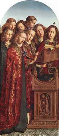 Eyck Jan van The Ghent Altarpiece Singing Angels A4 Photo Print