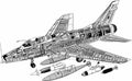 F 100 Super Sabre cutaway A4 Photo Print