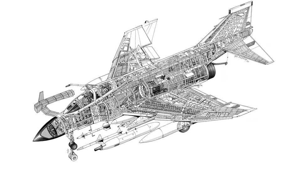 F 4 Phantom 1 cutaway A4 Photo Print