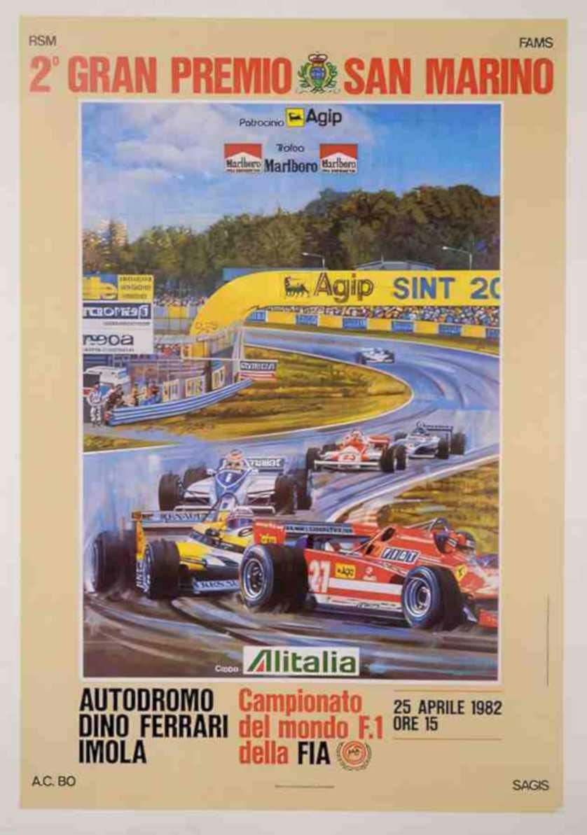 F1 San Marino Vintage Retro Advert Ads A4 Photo Print