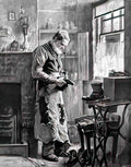 FASH1002, Cobbler At Work  Advert A4 Photo Print