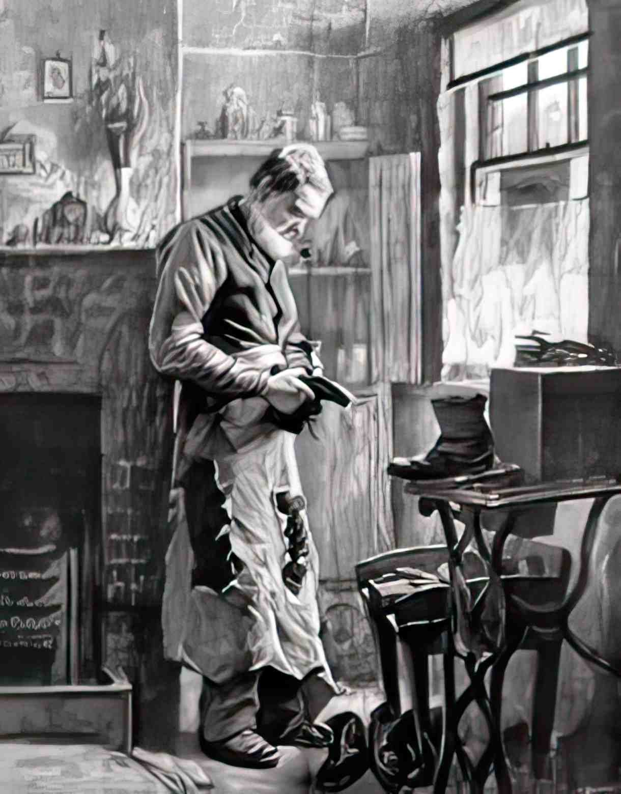 FASH1002, Cobbler At Work  Advert A4 Photo Print