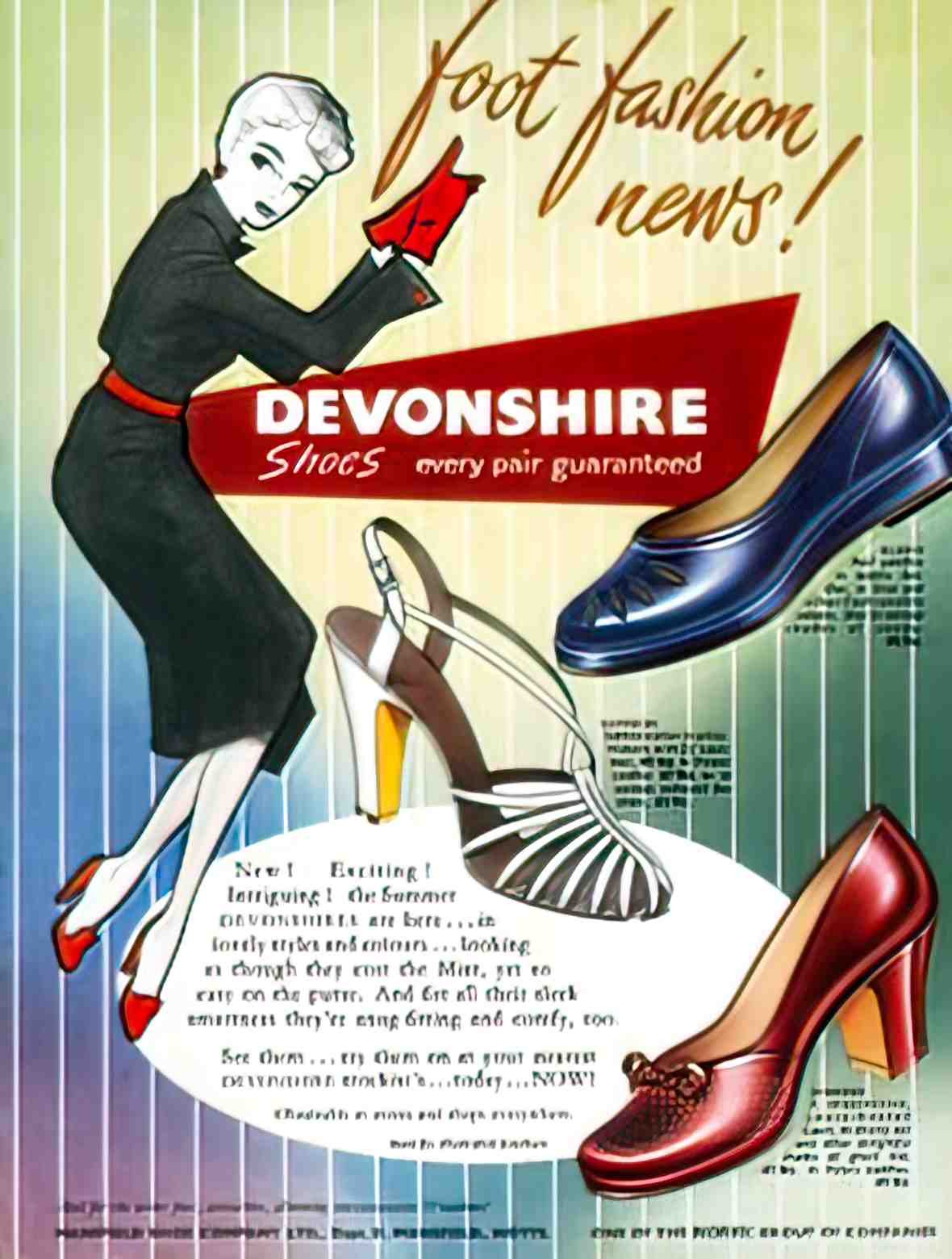 FASH1013, Devonshire Shoes  Advert A4 Photo Print