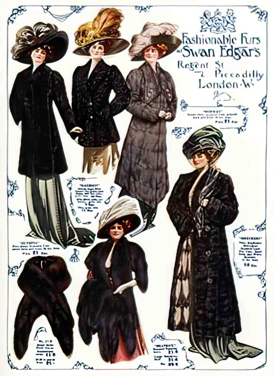 FAWC1020, Swan Edgar Furs  Advert A4 Photo Print