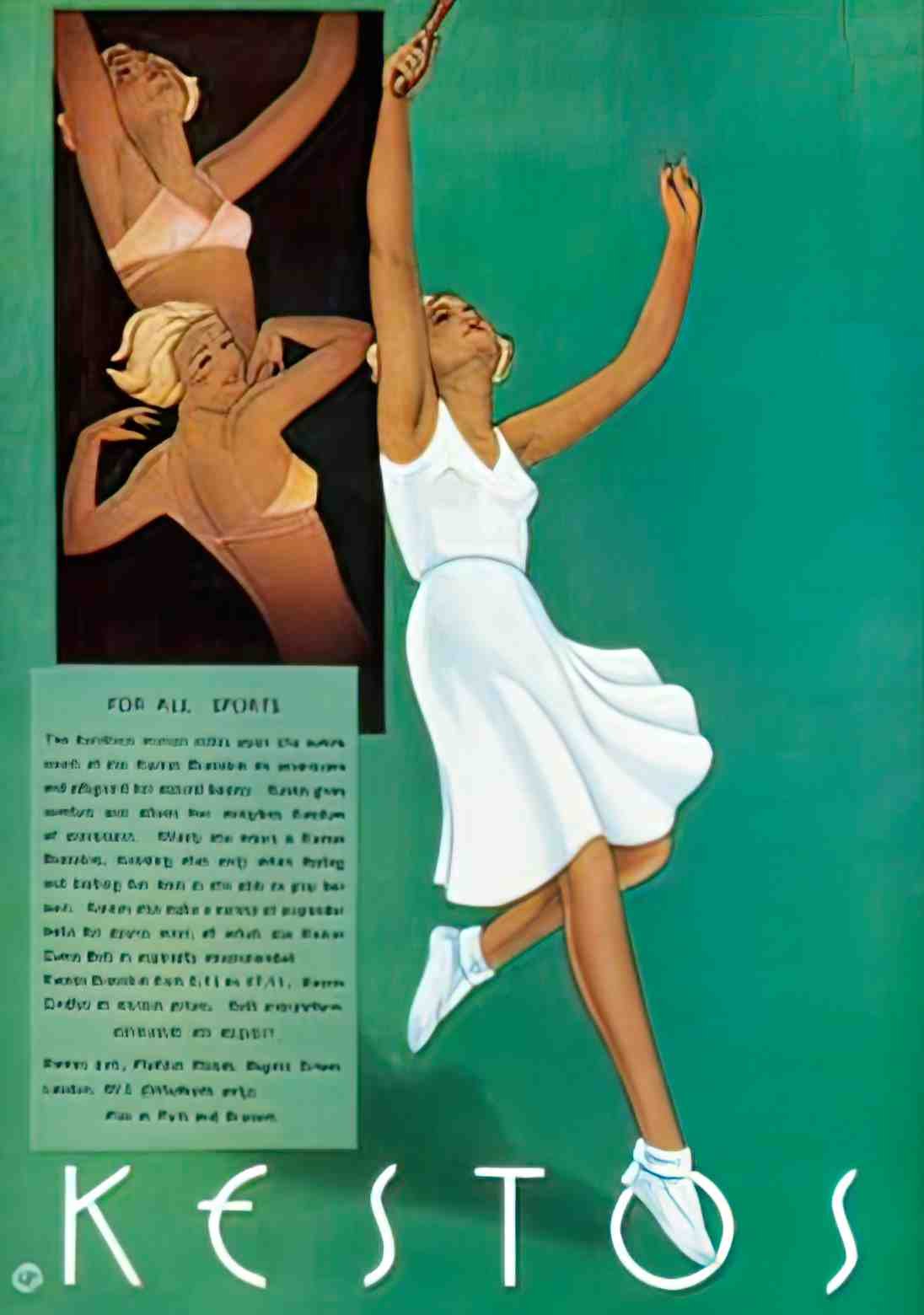 FAWU1007, Kestos Bra, Tenni Advert A4 Photo Print