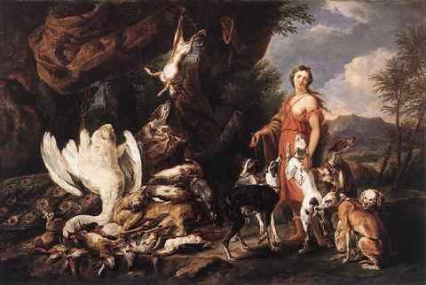 FYT Jan Diana With Her Hunting Dogs Beside Kill A4 Photo Print