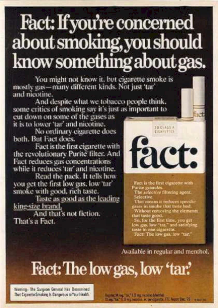 Fact Cigarettes 1960s Vintage Retro Advert Ads A4 Photo Print