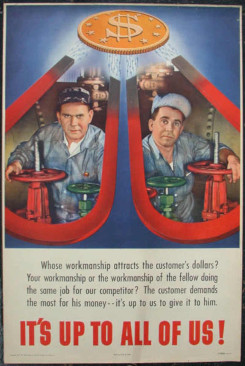 Factory Men Dollars Vintage Retro Advert Ads A4 Photo Print