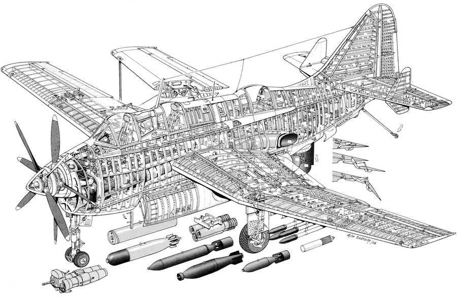 Fairey Gannet cutaway A4 Photo Print