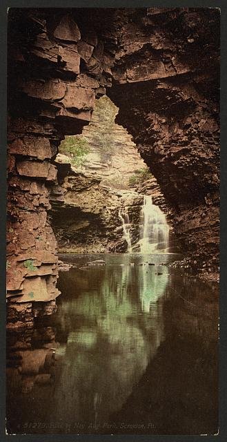Falls in Nay Aug Park Scranton Pa Vintage A4 Photo Print