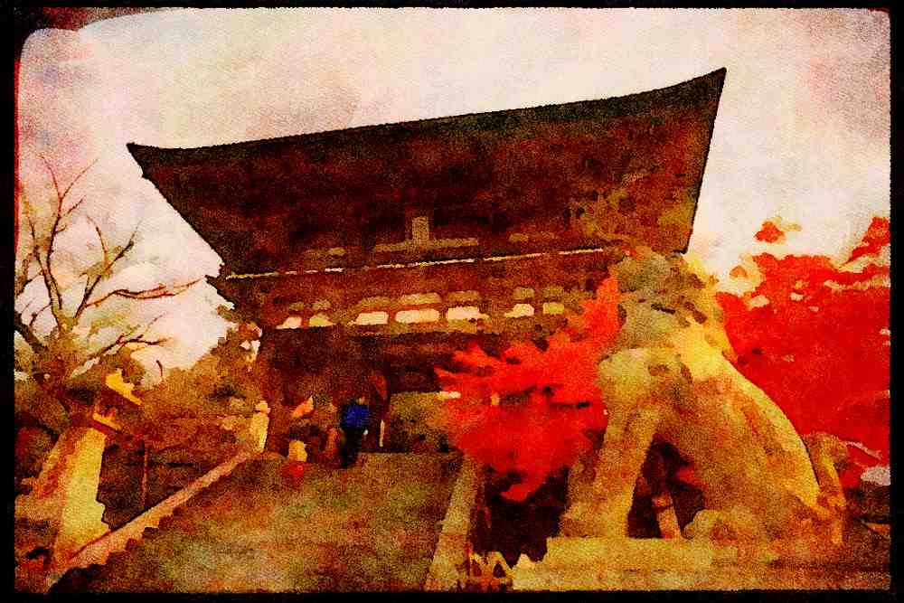 Famous Landmarks 288003 Kiyomizu Temple, Kyoto, Japan A4 Limited Edition Watercolour Print