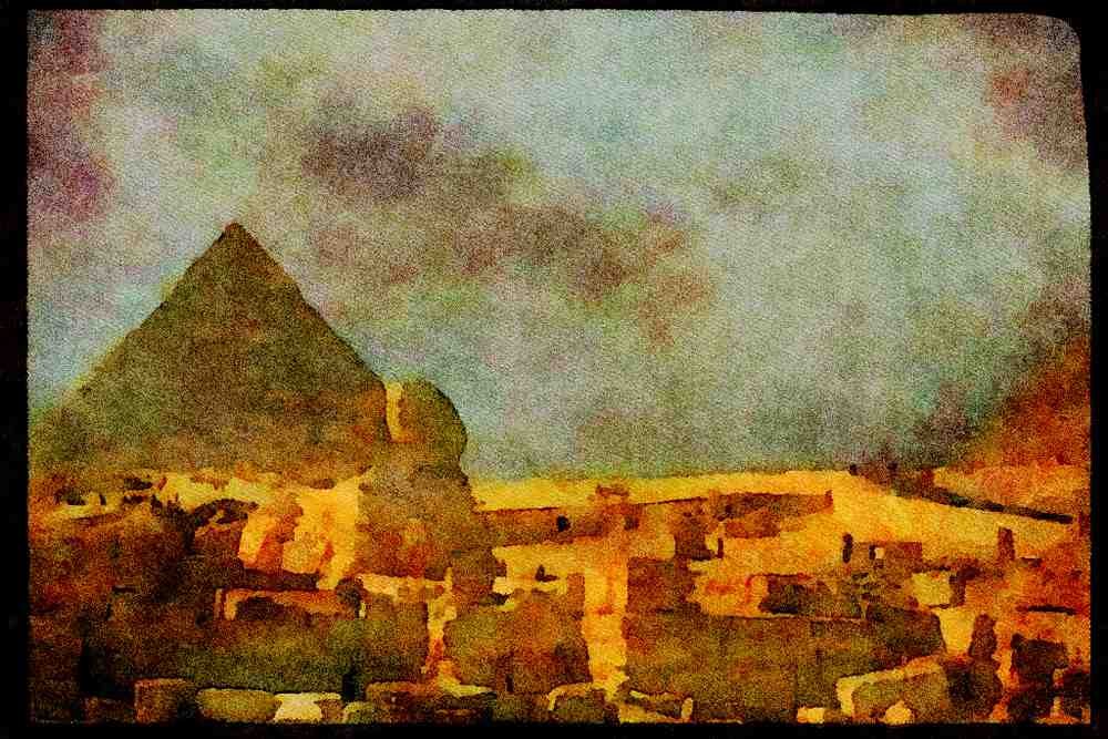 Famous Landmarks 288006 The Pyramids And Sphinx At Giza A4 Limited Edition Watercolour Print