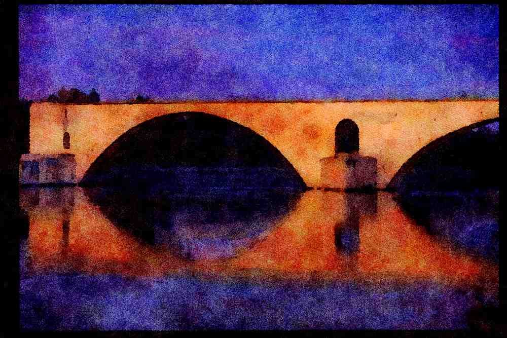 Famous Landmarks 288009 Remains Of The Pont Saint Benezet A4 Limited Edition Watercolour Print
