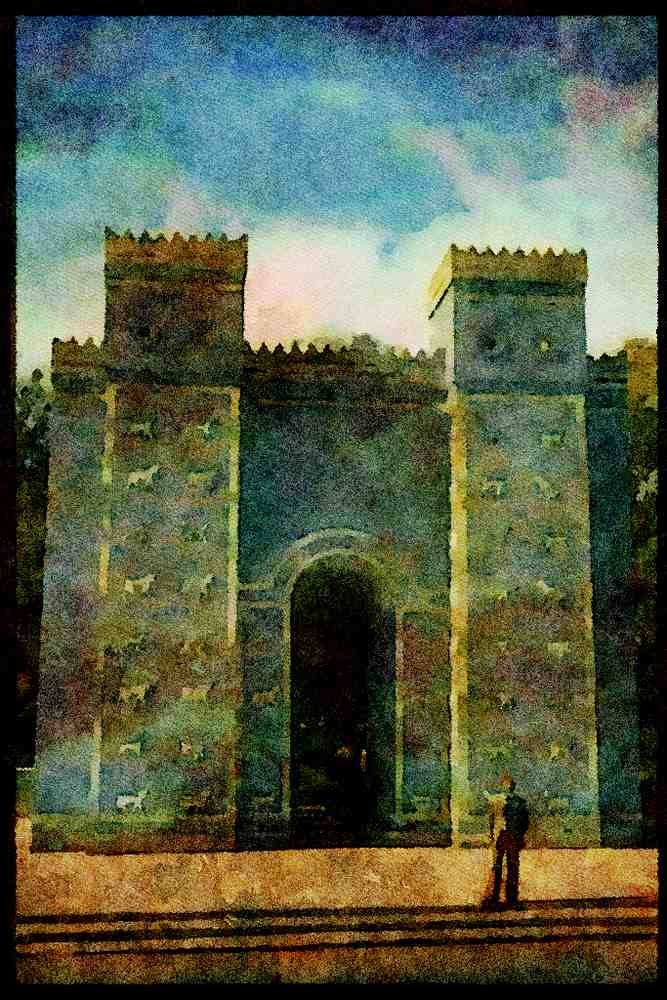 Famous Landmarks 288011 Ancient Babylon, Iraq A4 Limited Edition Watercolour Print