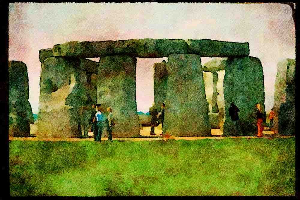 Famous Landmarks 288012 Stonehenge, Salisbury A4 Limited Edition Watercolour Print