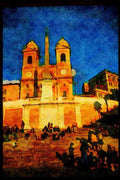 Famous Landmarks 288016 The Spanish Steps, Rome A4 Limited Edition Watercolour Print