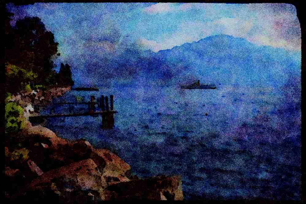 Famous Landmarks 288022 Lake Geneva, Switzerland A4 Limited Edition Watercolour Print