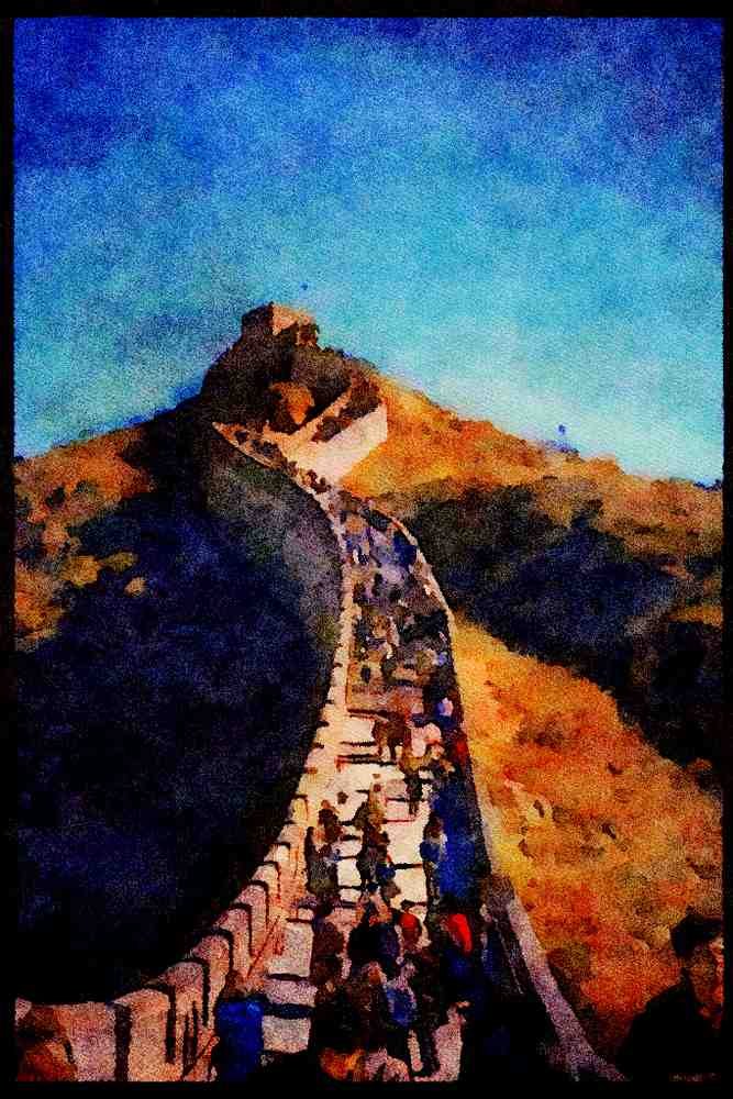 Famous Landmarks 288023 The Great Wall Of China A4 Limited Edition Watercolour Print
