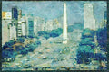 Famous Landmarks 288037 Downtown Plaza, Buenes Aires A4 Limited Edition Watercolour Print