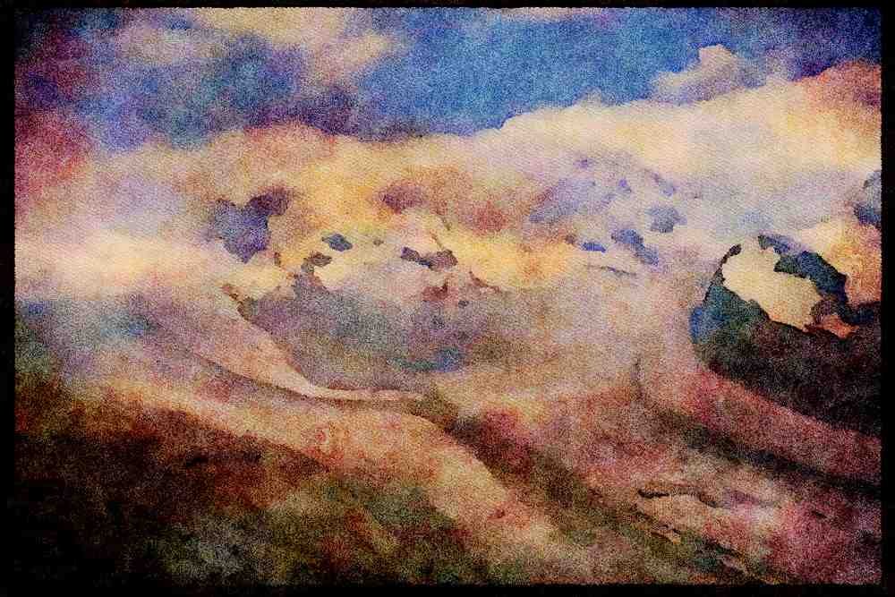 Famous Landmarks 288038 Surnergratt Glacier, Zermatt, Switzerland A4 Limited Edition Watercolour Print