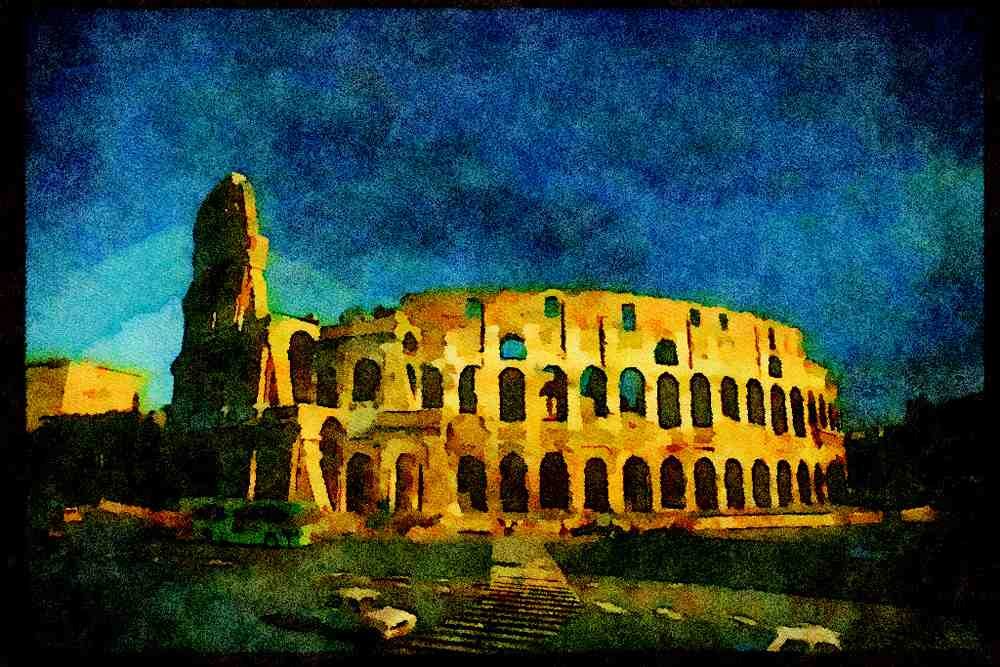 Famous Landmarks 288040 Roman Coliseum A4 Limited Edition Watercolour Print