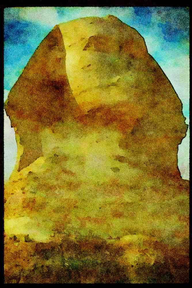 Famous Landmarks 288044 The Great Sphinx, Giza A4 Limited Edition Watercolour Print