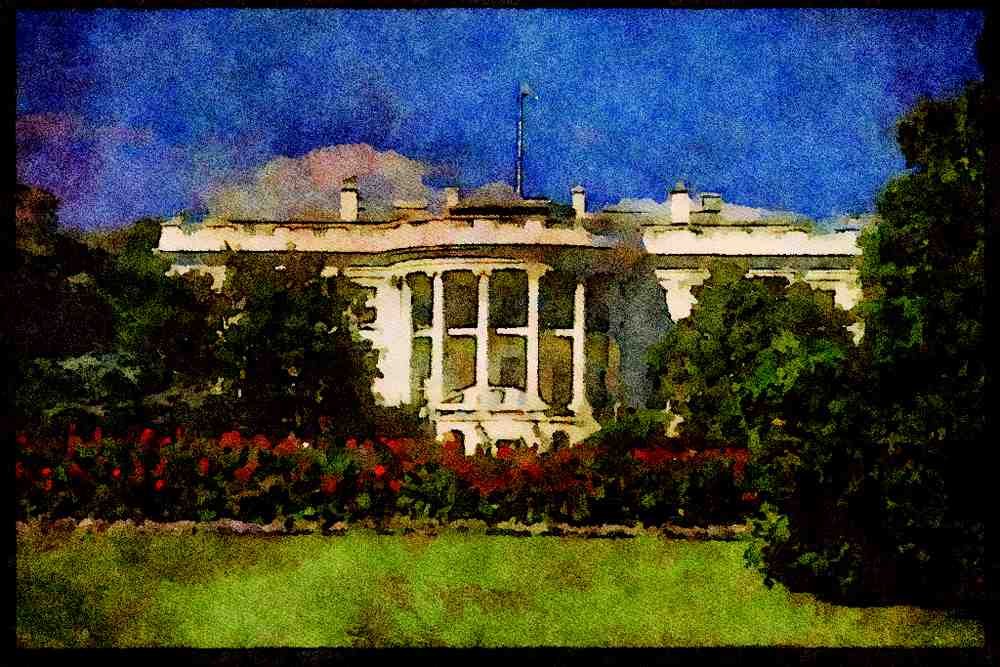 Famous Landmarks 288058 The White House, Washington A4 Limited Edition Watercolour Print