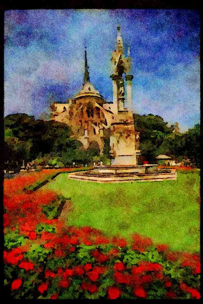 Famous Landmarks 288068 Notre Dame Cathedral, Paris A4 Limited Edition Watercolour Print