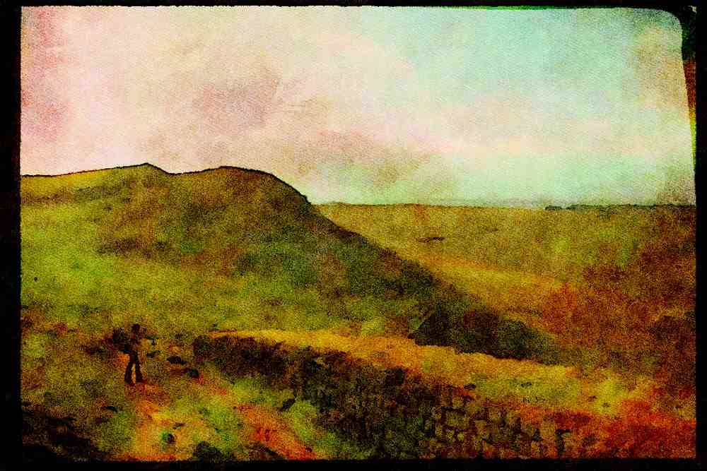 Famous Landmarks 288070 Hadrian's Wall, 10th Century England A4 Limited Edition Watercolour Print