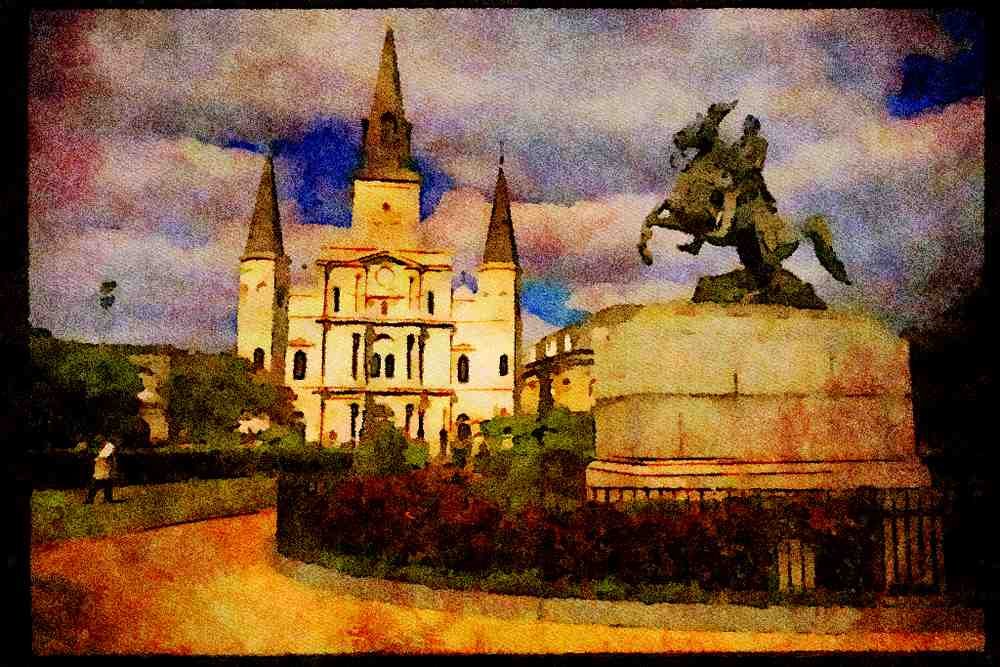 Famous Landmarks 288084 New Orleans French Quarter A4 Limited Edition Watercolour Print