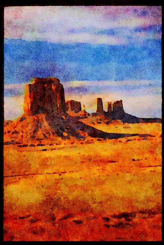 Famous Landmarks 288085 Navajo Tribal Park A4 Limited Edition Watercolour Print
