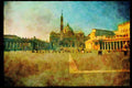 Famous Landmarks 288090 Vatican Courtyard, Rome A4 Limited Edition Watercolour Print
