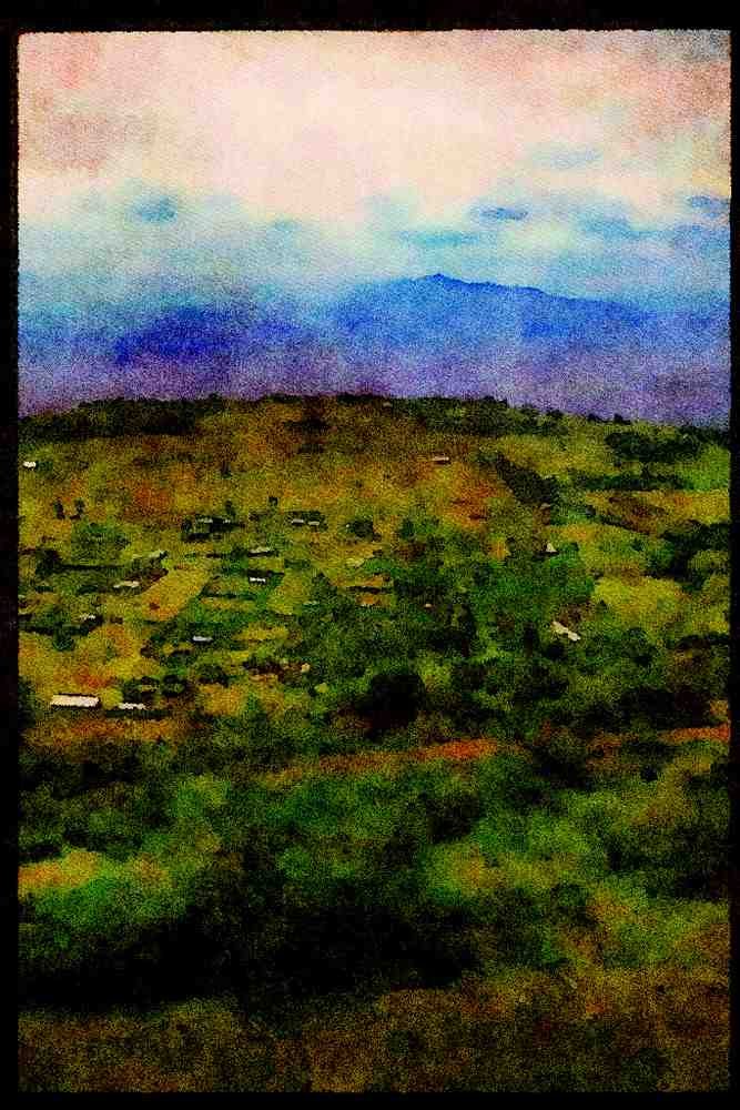 Famous Landmarks 288093 Great Rift Valley, Kenya A4 Limited Edition Watercolour Print