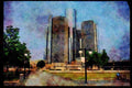 Famous Landmarks 288097 Renaissance Center, Detroit A4 Limited Edition Watercolour Print