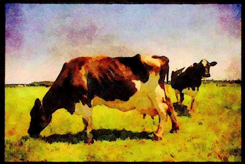 Farm Animals 066015 Holstein Dairy Cattle A4 Limited Edition Watercolour Print