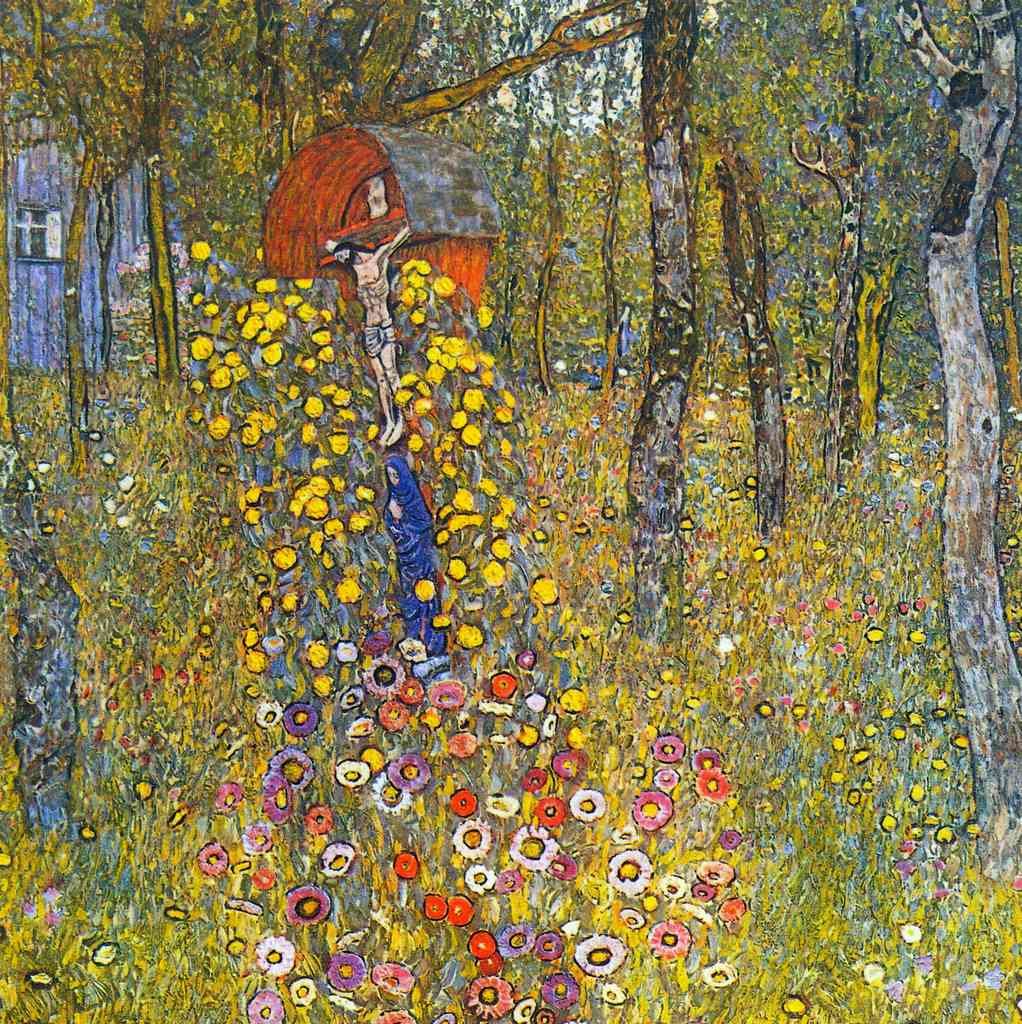 Farmers Garden With Crucifix Klimt A4 Photo Print