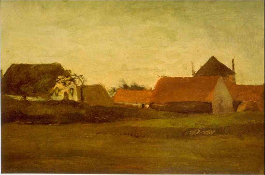 Farmhouses Van Gogh A4 Photo Print