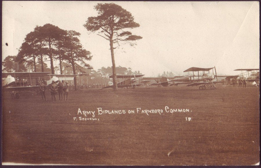 Farnboro Common Ww1 Army Biplanes & Pilots Vintage A4 Photo Print